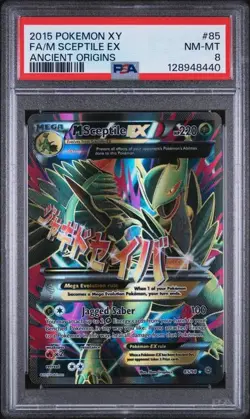 2015 POKEMON XY ANCIENT ORIGINS #85 FA/M SCEPTILE EX PSA 8 (Q40 - Image 1