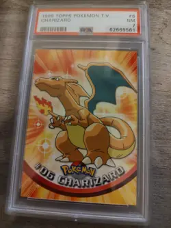 1999 TOPPS POKEMON TV #6 CHARIZARD PSA 7 - Image 1