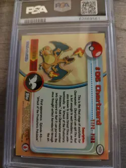 1999 TOPPS POKEMON TV #6 CHARIZARD PSA 7 - Image 2