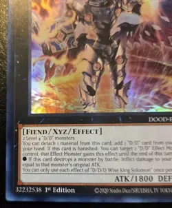 D/D/D Wise King Solomon DOOD-EN026 1st Ed Super Rare Doom Of Dimensions Yu-Gi-Oh - Image 4