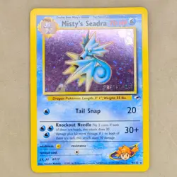 Prerelease Misty's Seadra 9/132 Gym Heroes Holo Rare Vintage Pokemon Card LP - Image 1