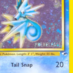 Prerelease Misty's Seadra 9/132 Gym Heroes Holo Rare Vintage Pokemon Card LP - Image 2