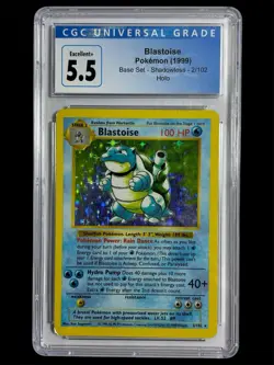 CGC 5.5 Blastoise Shadowless Holo Rare Base Set 1999 Pokemon Card #2 BLUE LABEL - Image 1