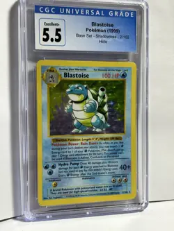 CGC 5.5 Blastoise Shadowless Holo Rare Base Set 1999 Pokemon Card #2 BLUE LABEL - Image 5