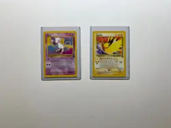 2 Vintage Pokemon MEW #8 & ZAPDOS #23 Black Star PROMO Cards 1999-2000 - Image 1