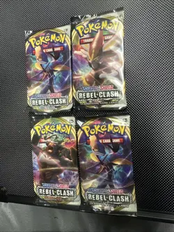 Pokemon Cards Rebel Clash Booster Packs Lot Of 4 *NOT WEIGHED” - Image 1