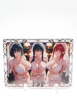 Goddess Story - Pink Metal Waifu Card - Fubuki, Yor & Makima - NUMBERED 149/200 - Image 1