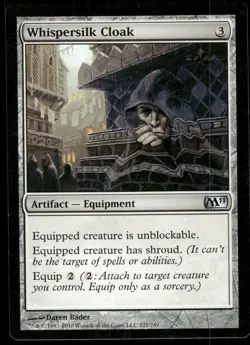 1x Whispersilk Cloak - Magic 2011 (M11) - NM - MTG - Image 1