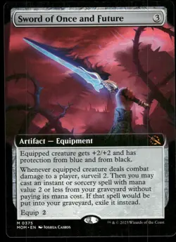 1x Sword of Once and Future (Extended Art) - March of the Machine - NM - MTG - Image 1