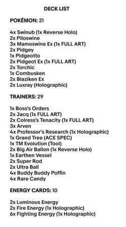Mamoswine Ex & Blaziken Ex - Pokemon TCG - OutTheBoxTCG Meta & Standard Decks - Image 2