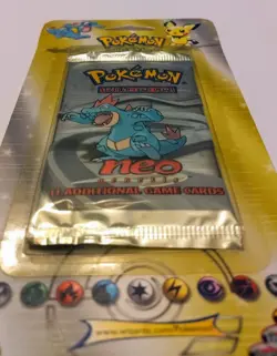2000 Pokemon Neo Genesis Blister Pack Unlimited Edition (Feraligatr Art) Sealed - Image 1