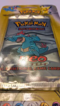 2000 Pokemon Neo Genesis Blister Pack Unlimited Edition (Feraligatr Art) Sealed - Image 2
