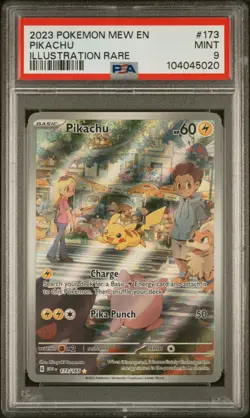 2023 POKEMON MEW EN-151 ILLUSTRATION RARE #173 PIKACHU PSA 9 - Image 1