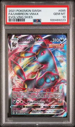 PSA 10 • 2021 POKEMON SWSH EVOLVING SKIES • #095 FULL ART/UMBREON VMAX - Image 1