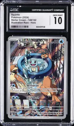 2024 POKEMON STELLAR CROWN ILLUSTRATION RARE - HOLO SQUIRTLE CGC 10 GEM MINT - Image 1