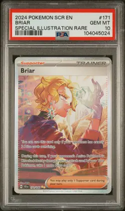 2024 POKEMON SCR EN-STELLAR CROWN SPECIAL ILLUSTRATION RARE #171 BRIAR PSA 10 - Image 1