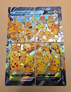 POKEMON! Pikachu V-Union SwSH Black Star Promo Set of 4 NM - Image 1
