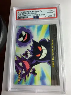 2000 Topps Pokemon TV #EP22 The Tower of Terror Gengar Series 2 PSA 8 NM-MT - Image 1