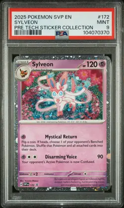 2025 POKEMON SVP EN-SV BLACK STAR PROMO #172 SYLVEON PSA 9 - Image 1