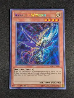 Yugioh - Assault Wyvern MVP1-ENS03 1st Edition Secret Rare NM - Image 1