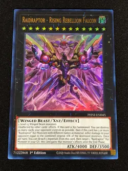 Yugioh Raidraptor Rising Rebellion Falcon PHNI-EN045 1ST Ultra (NM) - Image 1