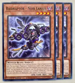 Yugioh! 3x Raidraptor - Noir Lanius PHNI-EN004 Common 1st Ed NM - Image 1