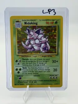 Pokemon TCG Nidoking Base Set Holo Unlimited Rare Card 11/102 LP Condition - Image 1