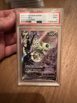 2021 Graded Pokemon Card Celebi Full Art Fusion Strike PSA 9 - Image 1