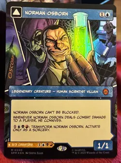 1x - Norman Osborn - FOIL BORDERLESS #220 - Marvel's Spider-Man - NM MTG - Image 1