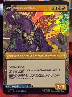 1x - Norman Osborn - FOIL BORDERLESS #220 - Marvel's Spider-Man - NM MTG - Image 2