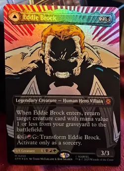 2025 Marvel Spider-Man MTG Eddie Brock Lethal Venom Foil M 0233 Card - Image 1