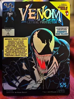 2025 Marvel Spider-Man MTG Eddie Brock Lethal Venom Foil M 0233 Card - Image 2