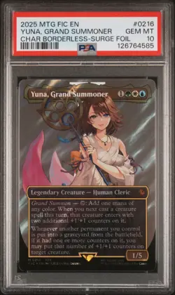 PSA 10 Magic the Gathering MTG Yuna, Grand Summoner Surge Foil 216 Final Fantasy - Image 1