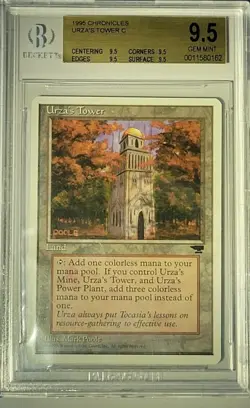 MTG Magic the Gathering Chronicles Urza's Tower(Forest) BGS Quad 9.5+ Gem Mint - Image 1