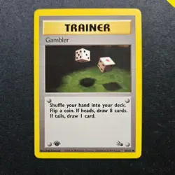 Pokemon Gambler Trainer - WOTC Fossil Set Common 60/62 1st edition 1999 - Image 1