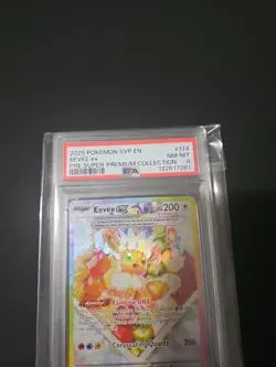 2025 POKEMON SVP EN-SV BLACK STAR PROMO #174 EEVEE EX PSA 8 - Image 2