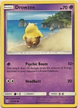 Drowzee Sun and Moon Base Set 59/149 Regular Common 2017 Pokemon TCG Near Mint - Image 1