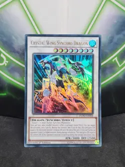 Yugioh Crystal Wing Synchro Dragon DUPO-EN068 Ultra Rare 1st Edition NM - Image 1