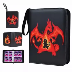 4-Pocket Card Binder Holder Fits 400 Cards, Card Book Collector Album Folder - Image 1