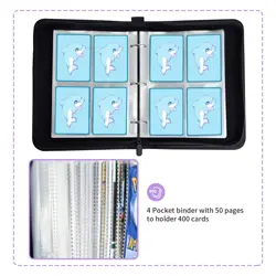 4-Pocket Card Binder Holder Fits 400 Cards, Card Book Collector Album Folder - Image 3