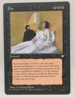 Magic The Gathering MTG Pox Black Card Ice Age LP - Image 1