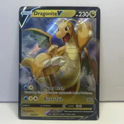 Pokemon TCG Dragonite V Pokemon Go 49/78 Full Art Ultra Holo Rare Card NM 2022 - Image 1