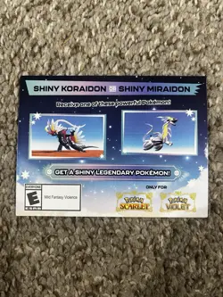 Shiny Koraidon & Miraidon Pokemon Scarlet Violet Code Card - unscratched - Image 2