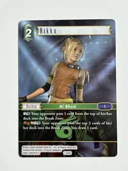 Final Fantasy TCG Opus 1 - Rikku 1-089H Hero Trading Card FFX - Image 1