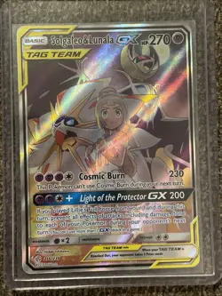 Pokemon Solgaleo & Lunala GX Full Art Holo Card 216/236 Sm-Cosmic Eclipse - Image 1