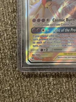Pokemon Solgaleo & Lunala GX Full Art Holo Card 216/236 Sm-Cosmic Eclipse - Image 4