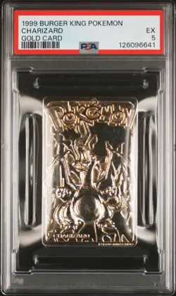 1999 BURGER KING POKEMON GOLD CARDS CHARIZARD PSA 5 - Image 1