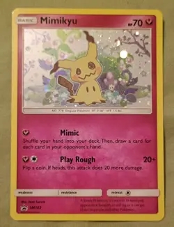 Mimikyu Sun & Moon Black Star Promo SM163 Holo Pokemon TCG Card - Image 1