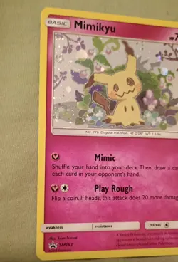 Mimikyu Sun & Moon Black Star Promo SM163 Holo Pokemon TCG Card - Image 2