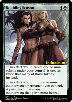 DOUBLING SEASON : altered-art card for use with MTG : with hot, sexy babes! - Image 1